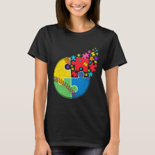 Puzzle Baseball Support Autism Awareness Men Women T-Shirt