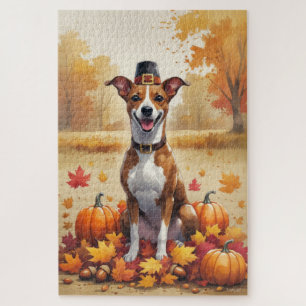 Puzzle Basenji L'Automne Laisse L'Art Thanksgiving