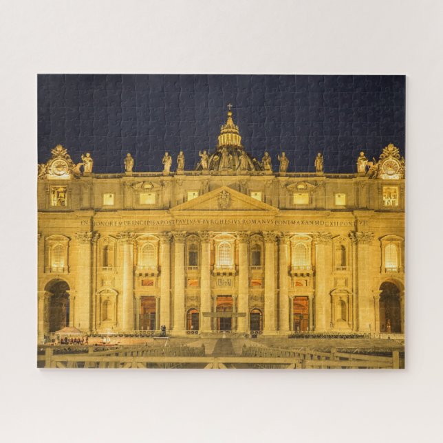 Puzzle Basilique Saint-Pierre de la nuit, Cité du Vatican (Horizontal)
