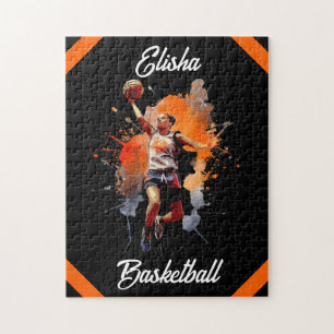 Puzzle Basket-ball Féminin Aquarelle Personnalisé
