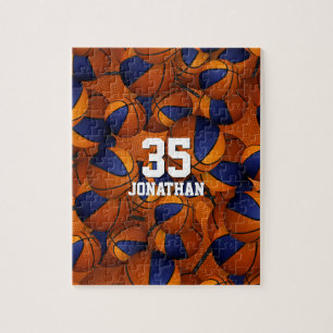 Puzzle basket bleu orange garçons filles équipe couleurs