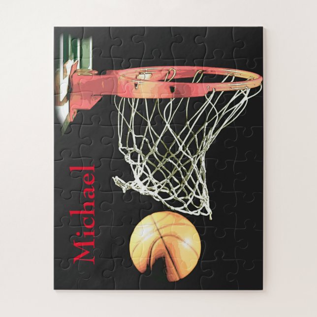 Puzzle Basketball Artwork Votre nom (Vertical)