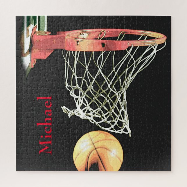 Puzzle Basketball Artwork Votre nom (Vertical)