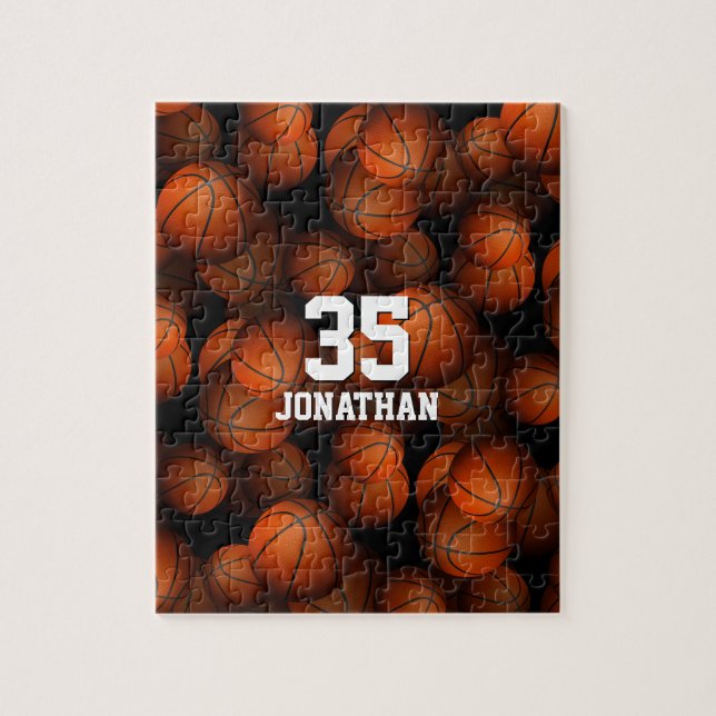Puzzle Basketballs motifs filles personnalisées (Vertical)