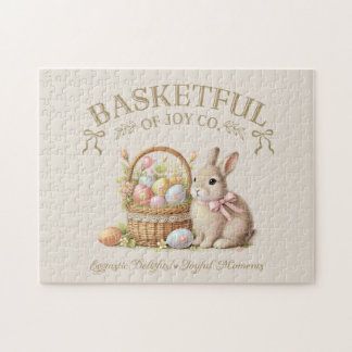 Puzzle Basketful of Joy Easter Bunny with Eggs – Vintage 