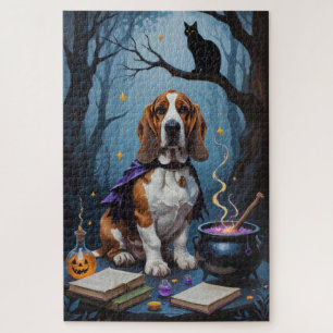Puzzle Basset Hound Chien Whimsical Halloween Peinture