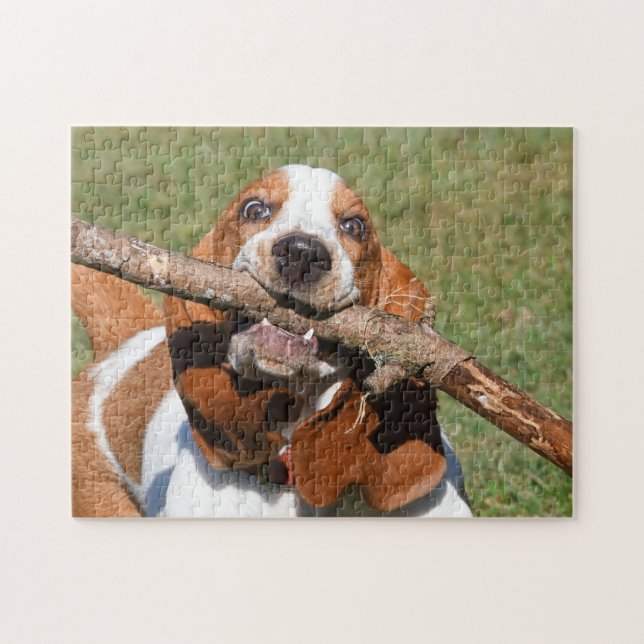 Puzzle Basset Hound Happiness Est Un Bâton (Horizontal)