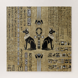 Puzzle Bastet - Chats Égyptiens Et Croix D'Ankh