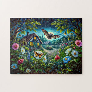Puzzle Bat volant dans le jardin la nuit
