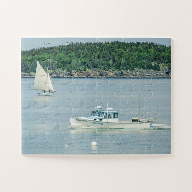 Puzzle Bateau à Bar Harbour Maine (Horizontal)