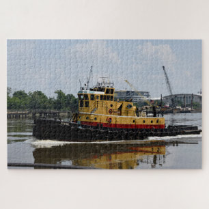Puzzle Bateau à remorqueurs travaillant à la rivière