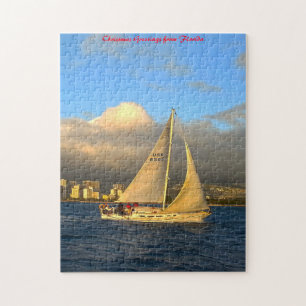 Puzzle Bateau à voile Floride. Vœux de Noël