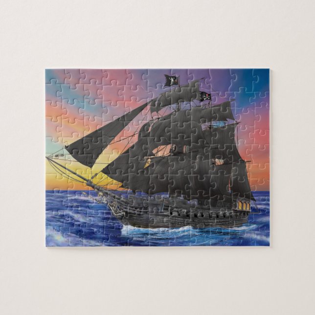 Puzzle Bateau de pirate de la barbe noire (Horizontal)