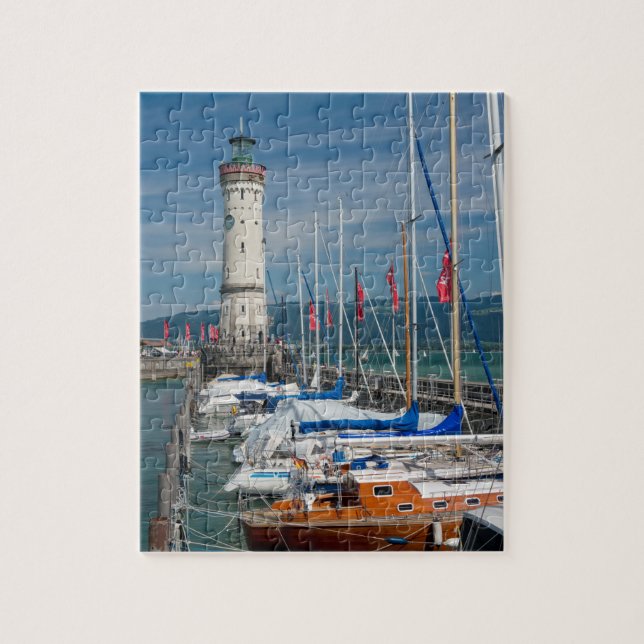 Puzzle Bateau phare Port de Lindau Bodensee Allemagne (Vertical)