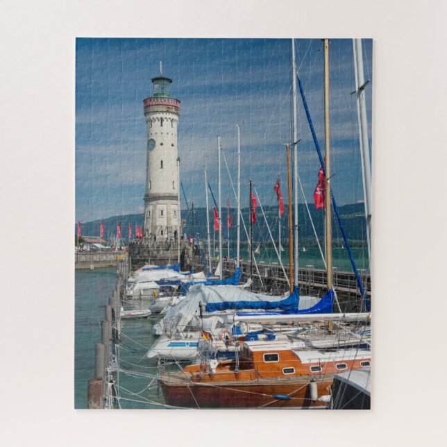 Puzzle Bateau phare Port de Lindau Bodensee Allemagne (Vertical)