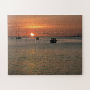 Puzzle Bateaux à coucher de soleil tropicaux Océan des Ca
