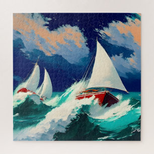 Puzzle Bateaux à voile Courses en Mer Lourde