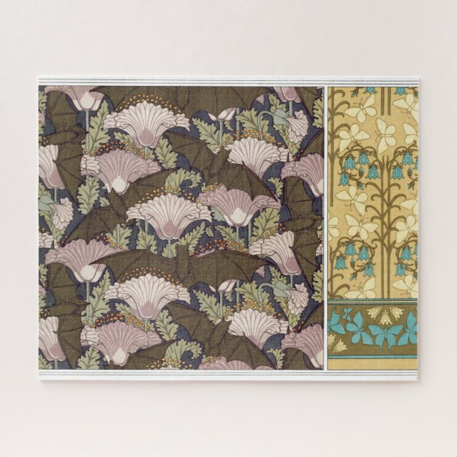 Puzzle Bateaux Art nouveau et campanulas art textile flor (Horizontal)