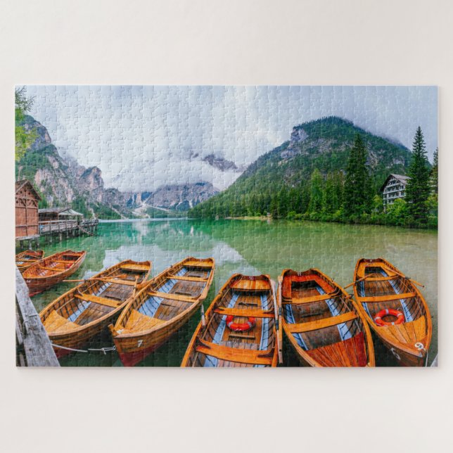 Puzzle Bateaux d'aviron sur le lac Alpin (Horizontal)