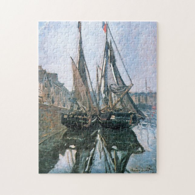 Puzzle Bateaux de pêche à Honfleur 1868 Monet Fine Art (Vertical)