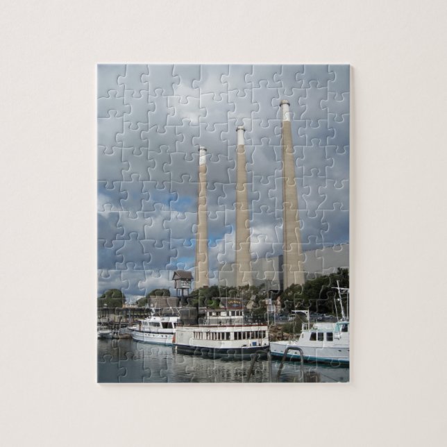 Puzzle Bateaux de pêche de baie de Morro et cheminées (Vertical)
