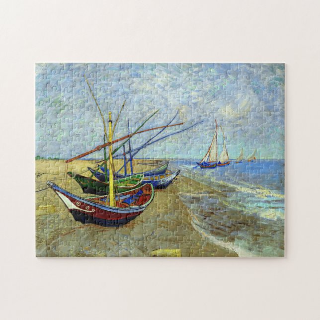 Puzzle Bateaux de pêche sur la plage par Vincent Van Gogh (Horizontal)