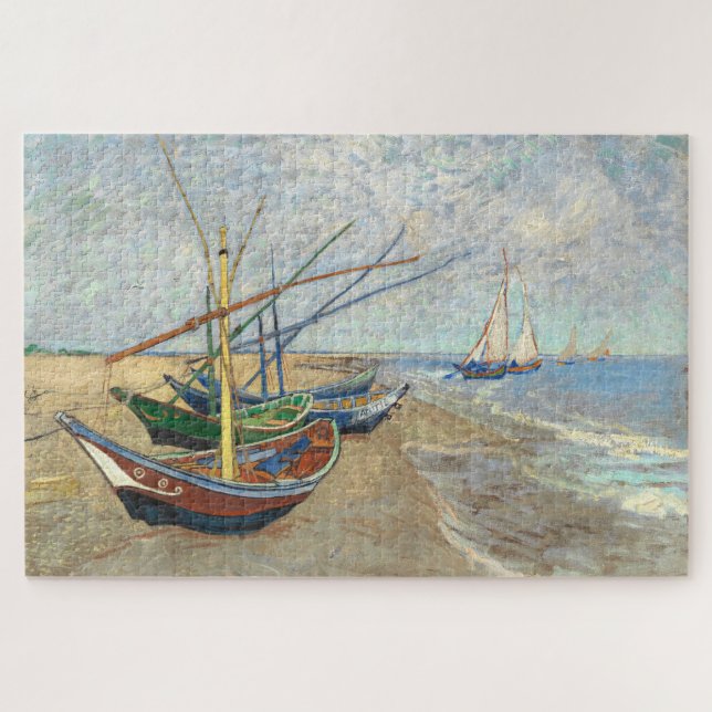Puzzle Bateaux de pêche sur la plage par Vincent Van Gogh (Horizontal)