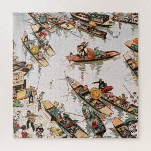 Puzzle Bateaux Punt sur la Tamise Londres, par Tony Sarg