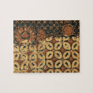 Puzzle Batik Earthy Coffee Bean Elegant Rustic Rugged