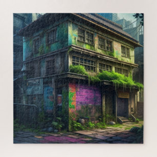 Puzzle Bâtiment abandonné de graffiti violet Décadence ur