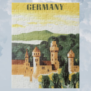 Puzzle Bavière, Allemagne, Château Allemand Art de Voyage