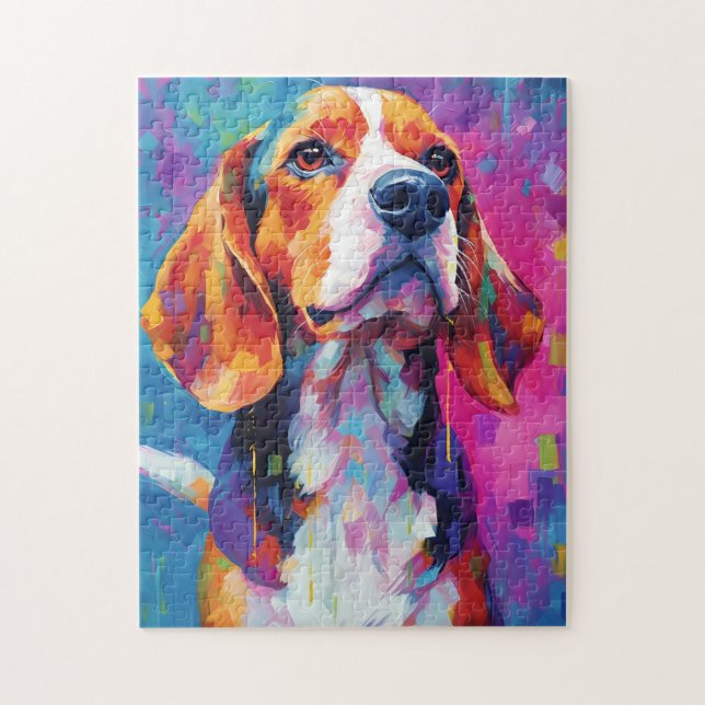 Puzzle Beagle coloré (Vertical)