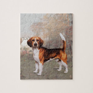 Puzzle Beagle dans le cadre du pays