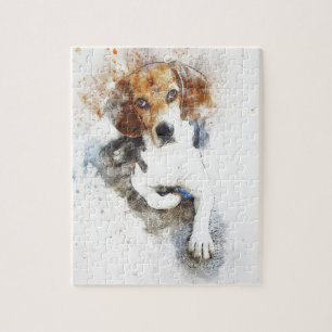 Puzzle Beagle d'aquarelle Abstrait
