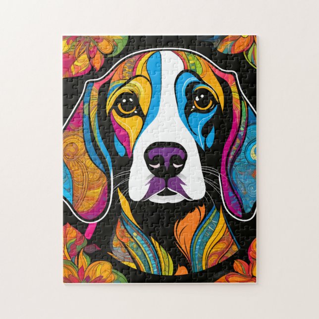 Puzzle Beagle de beauté coloré (Vertical)