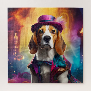 Puzzle Beagle en costume vibrant