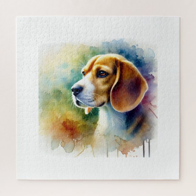 Puzzle Beagle Harrier Dog 010824AREF102 - Watercolor (Vertical)