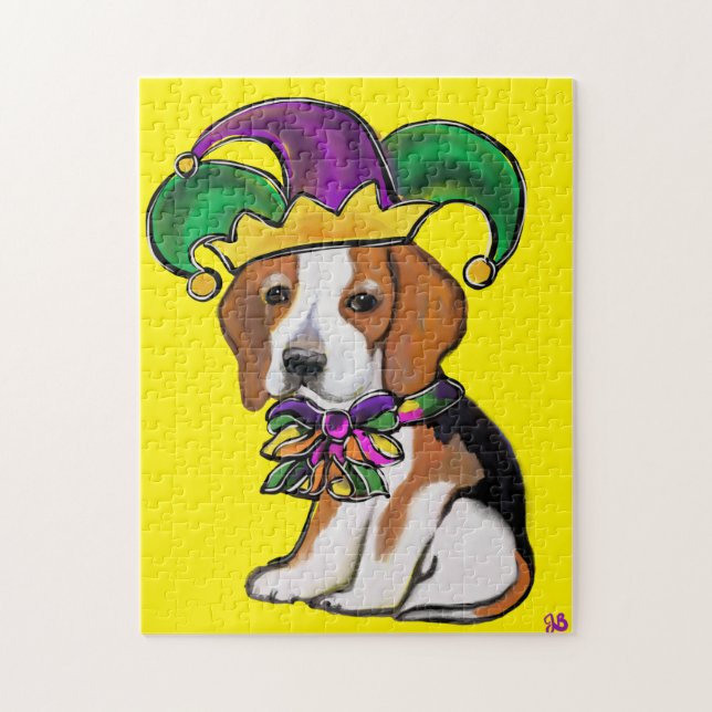 PUZZLE BEAGLE MARDI GRAS (Vertical)