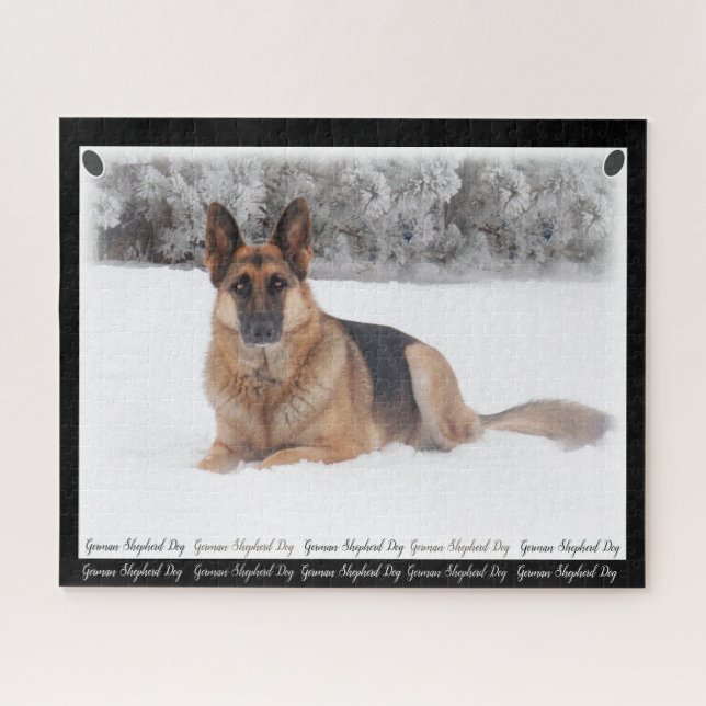 Puzzle Beau berger allemand noir et tan (Horizontal)