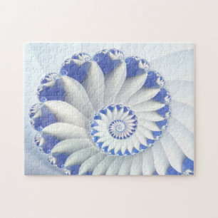 Puzzle Beau Bleu & Blanc Mer Shell Art Fractal fin