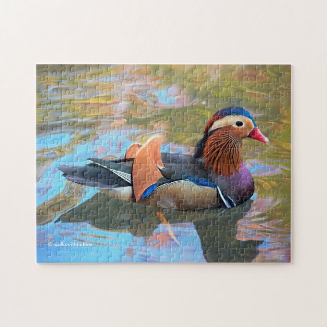 Puzzle Beau canard Mandarin dans l'étang (Horizontal)