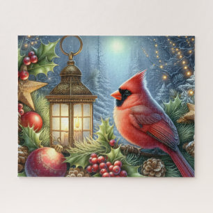 Puzzle Beau Cardinal de Noël avec Lanterne