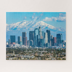 Puzzle Beau centre-ville de Los Angeles avec neige plafon