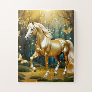 Puzzle Beau cheval d'or, imaginaire art