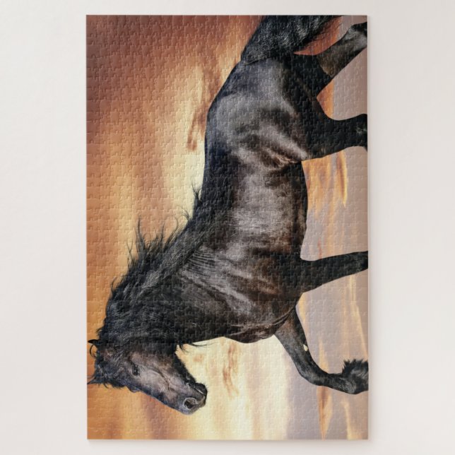 Puzzle Beau Cheval Noir (Vertical)