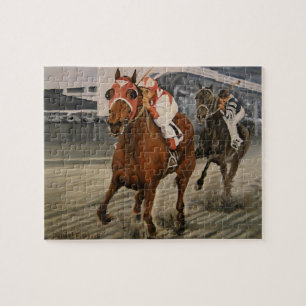 Puzzle Beau cheval ravit les propriétaires en course clas