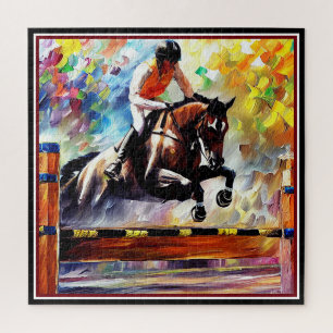 Puzzle Beau Cheval Sauter Digital Huile Peinture Style