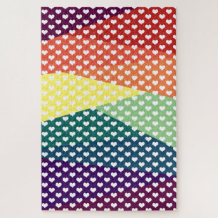 Puzzle beau coeur arc-en-ciel