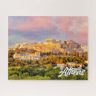 Puzzle Beau coucher de soleil sur Athènes, Grèce