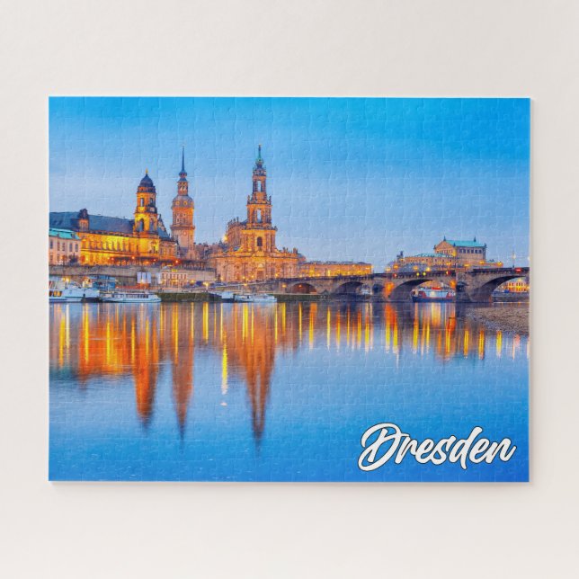 Puzzle Beau coucher de soleil sur Dresde, Allemagne (Horizontal)